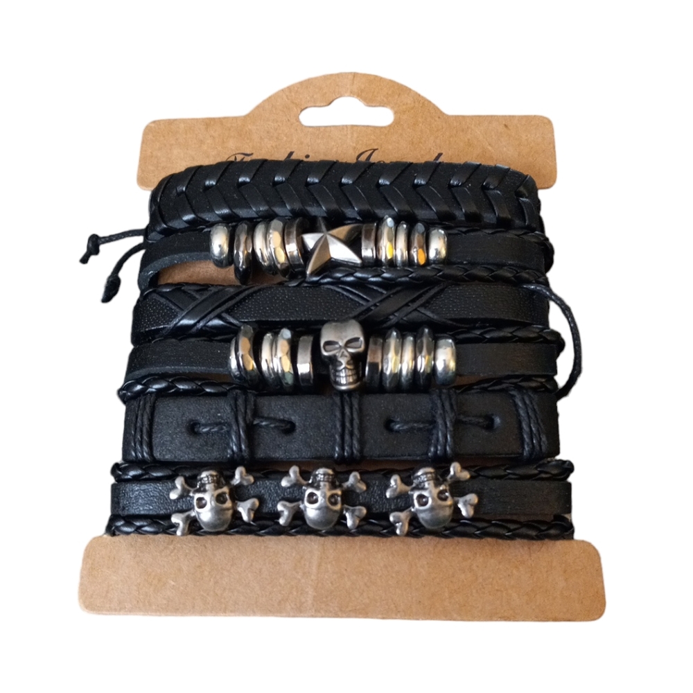 Bracelet 6 pieces Gothic Grunge black New